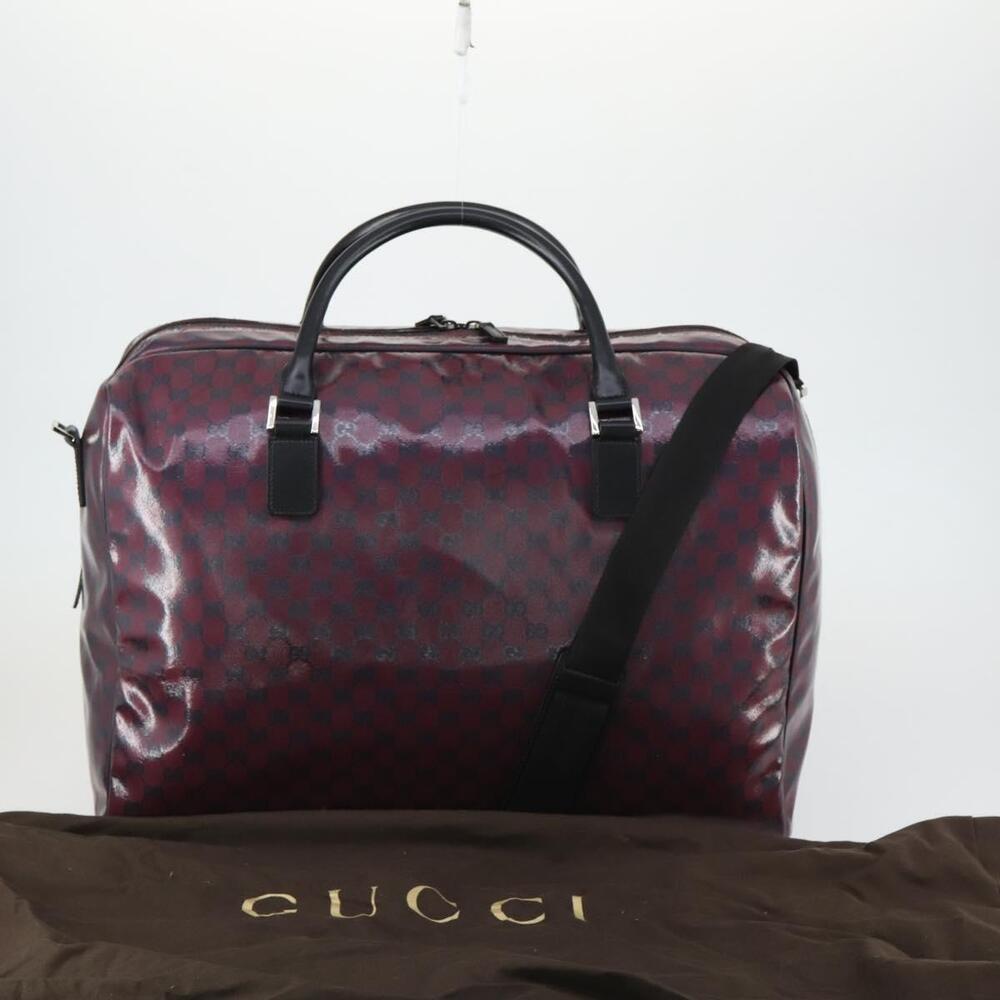 GUCCI GG Crystal Boston Bag Coated Canvas 2way Red Silver 203696 Auth 151447 - Picture 12 of 16